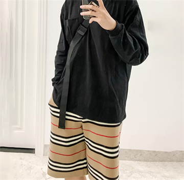 9a+ quality burberry striped wool knit shorts